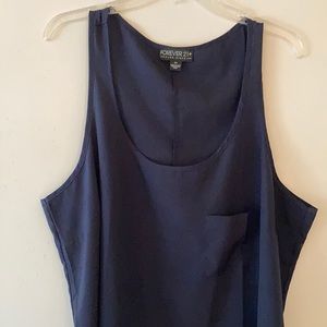 2X Navy Sleeveless Blouse